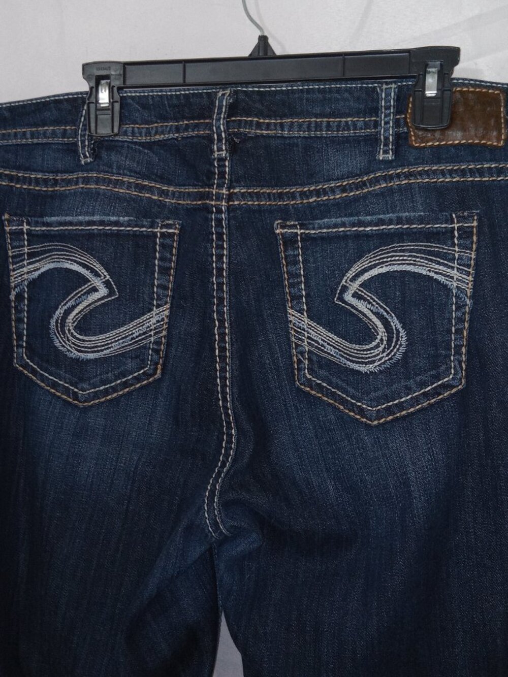 Silver Jeans Natsuki Bootcut Jeans Women's Size 18 L33 Dark Wash Thick Stitch - Picture 5 of 13